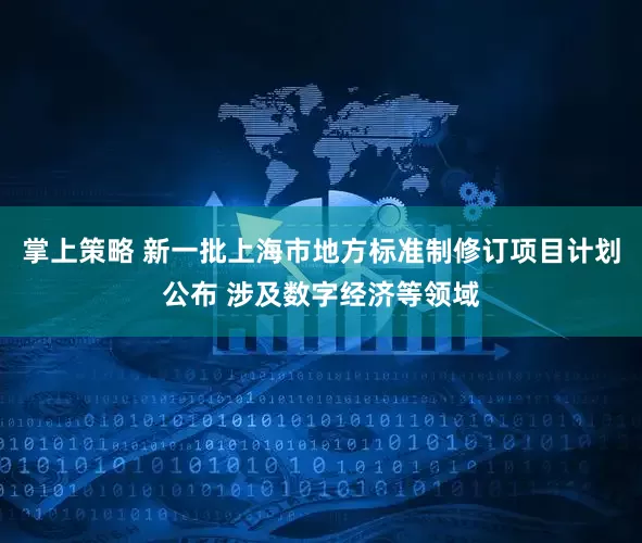 掌上策略 新一批上海市地方标准制修订项目计划公布 涉及数字经济等领域